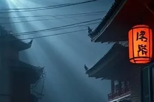 《琥珀电台》横版剧照，深夜电台直播间昏黄灯下的话筒